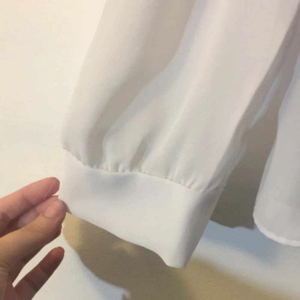 Vintage sheer white collared blouse - Picture 3 of 5